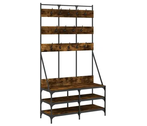 Drēbju Pakaramais Ar Apavu Plauktu, Ozola Krāsā, 100X40X184 Cm Vidaxl