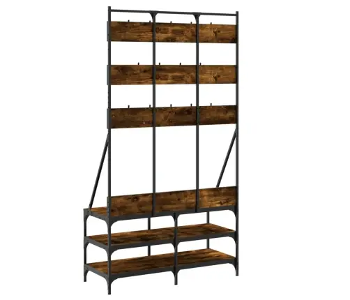 Drēbju Pakaramais Ar Apavu Plauktu, Ozola Krāsā, 100X40X184 Cm Vidaxl