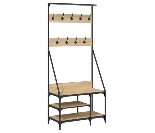 Drēbju Pakaramais Ar Apavu Plauktu, Ozola Krāsa, 80X40X184 Cm Vidaxl