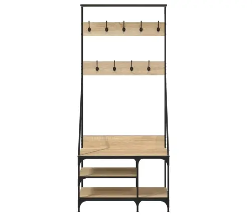 Drēbju Pakaramais Ar Apavu Plauktu, Ozola Krāsa, 80X40X184 Cm Vidaxl