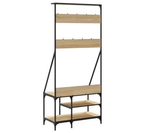 Drēbju Pakaramais Ar Apavu Plauktu, Ozola Krāsa, 80X40X184 Cm Vidaxl