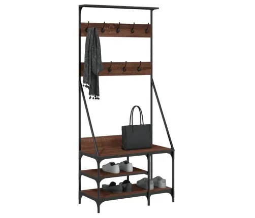 Drēbju Pakaramais Ar Apavu Plauktu, Ozola Krāsa, 80X40X184 Cm Vidaxl