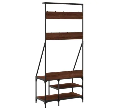 Drēbju Pakaramais Ar Apavu Plauktu, Ozola Krāsa, 80X40X184 Cm Vidaxl