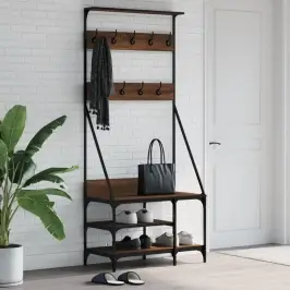 Drēbju Pakaramais Ar Apavu Plauktu, Ozola Krāsa, 80X40X184 Cm Vidaxl