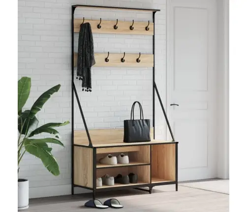 Drabužių Kabykla Su Batų Lentynomis, Ąžuolo, 100X41X184Cm