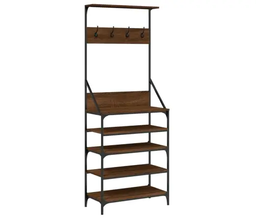 Drēbju Pakaramais Ar Apavu Plauktu, Ozola Krāsa, 70X34X184 Cm Vidaxl