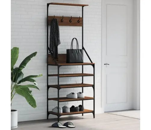 Drēbju Pakaramais Ar Apavu Plauktu, Ozola Krāsa, 70X34X184 Cm Vidaxl