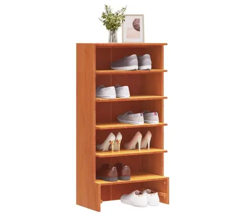 Apavu Skapītis, Vaska Brūnas, 52X30X104 Cm, Priedes Masīvkoks Vidaxl