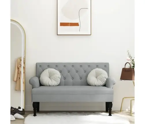 Sols Ar Atzveltni, Gaiši Pelēks, 120X62X75,5 Cm, Audums Vidaxl