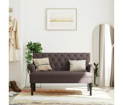 Suoliukas Su Atlošu, Tamsiai Rudas, 120X62X75,5cm Audinys