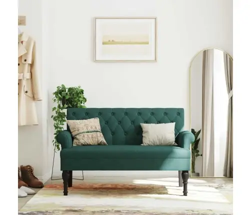 Sols Ar Atzveltni, Tumši Zaļš, 120X62X75,5 Cm, Audums Vidaxl