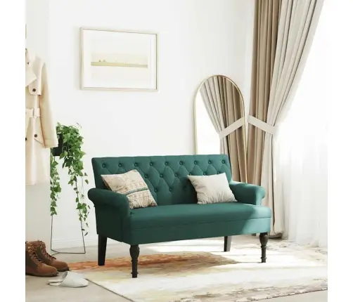 Sols Ar Atzveltni, Tumši Zaļš, 120X62X75,5 Cm, Audums Vidaxl