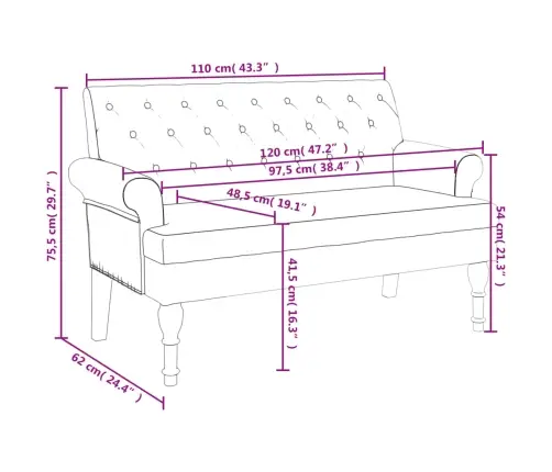 Suoliukas Su Atlošu, Mėlynos Spalvos, 120X62X75,5cm Audinys