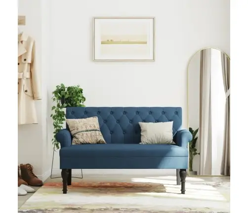 Suoliukas Su Atlošu, Mėlynos Spalvos, 120X62X75,5cm Audinys