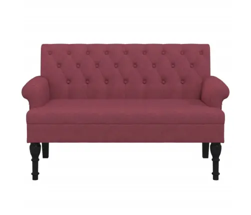 Sols Ar Atzveltni, Vīnsarkans, 120X62X75,5 Cm, Audums Vidaxl