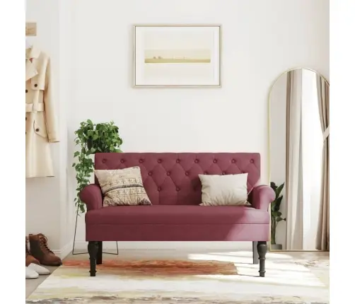 Sols Ar Atzveltni, Vīnsarkans, 120X62X75,5 Cm, Audums Vidaxl