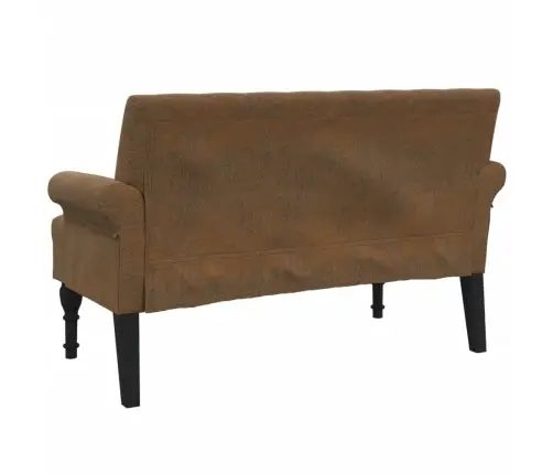 Sols Ar Atzveltni, Brūns, 120X62X75,5 Cm, Mākslīgā Zamšāda Vidaxl