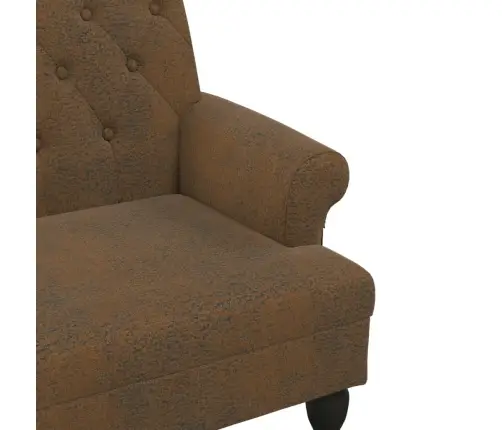 Sols Ar Atzveltni, Brūns, 120X62X75,5 Cm, Mākslīgā Zamšāda Vidaxl