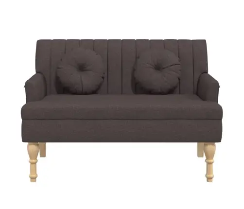 Sols Ar Spilveniem, 113X64,5X75,5 Cm, Tumši Brūns Audums Vidaxl