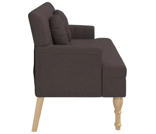 Sols Ar Spilveniem, 113X64,5X75,5 Cm, Tumši Brūns Audums Vidaxl