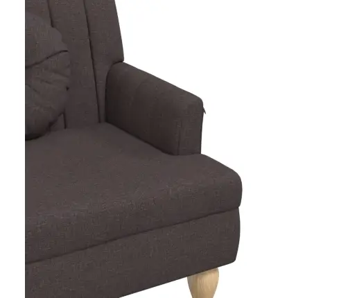 Sols Ar Spilveniem, 113X64,5X75,5 Cm, Tumši Brūns Audums Vidaxl