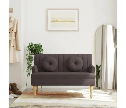 Sols Ar Spilveniem, 113X64,5X75,5 Cm, Tumši Brūns Audums Vidaxl