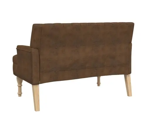 Sols Ar Spilveniem, Brūns, 113X64,5X75,5 Cm, Mākslīgā Zamšāda Vidaxl