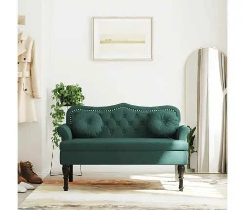 Sols Ar Spilveniem, Tumši Zaļš, 120,5X65X75 Cm, Samts Vidaxl