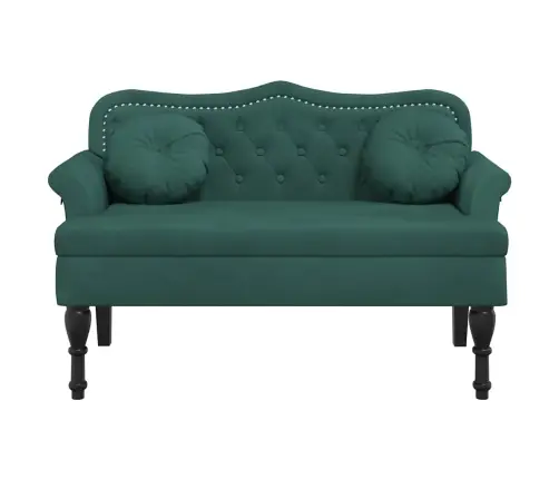 Sols Ar Spilveniem, Tumši Zaļš, 120,5X65X75 Cm, Samts Vidaxl