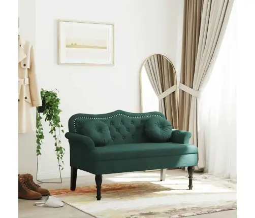 Sols Ar Spilveniem, Tumši Zaļš, 120,5X65X75 Cm, Samts Vidaxl