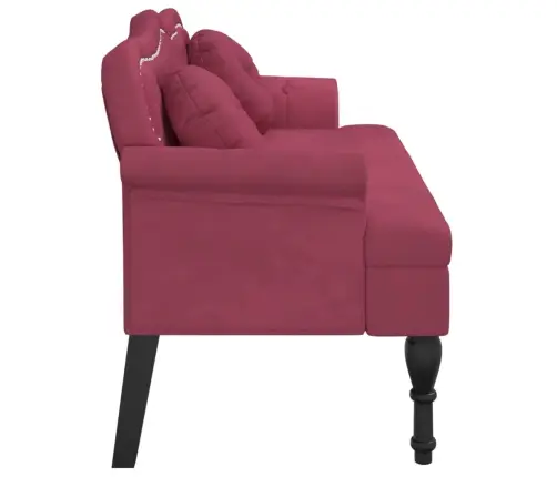 Suoliukas Su Pagalvėlėmis, Vyno, 120,5X65X75cm Aksomas