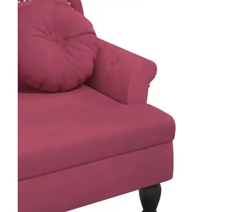 Suoliukas Su Pagalvėlėmis, Vyno, 120,5X65X75cm Aksomas