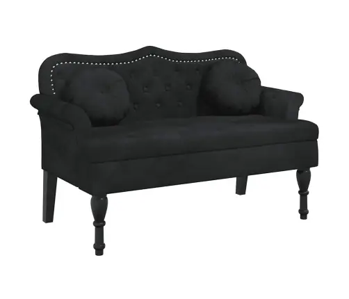 Sols Ar Spilveniem, Melns, 120,5X65X75 Cm, Samts Vidaxl