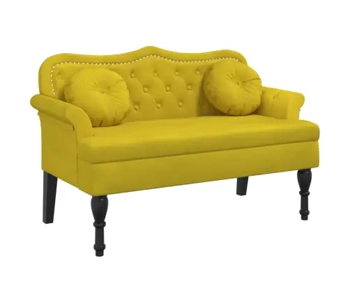 Sols Ar Spilveniem, Dzeltens, 120,5X65X75 Cm, Samts Vidaxl