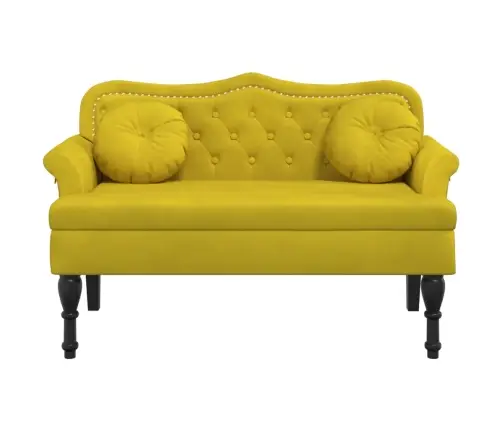 Sols Ar Spilveniem, Dzeltens, 120,5X65X75 Cm, Samts Vidaxl