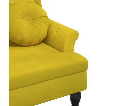 Sols Ar Spilveniem, Dzeltens, 120,5X65X75 Cm, Samts Vidaxl