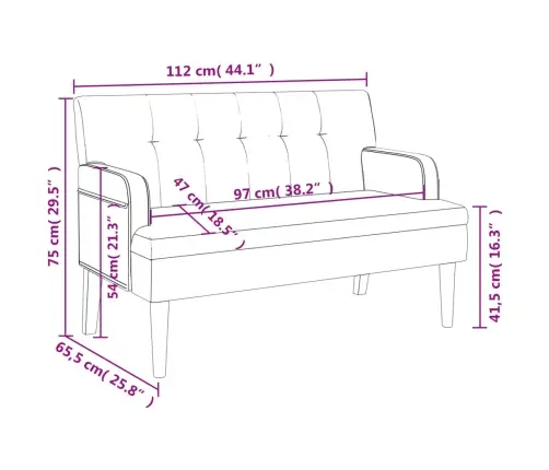 Seljatoega Pink, Hall, 112 X 65,5 X 75 cm Kunstnahk