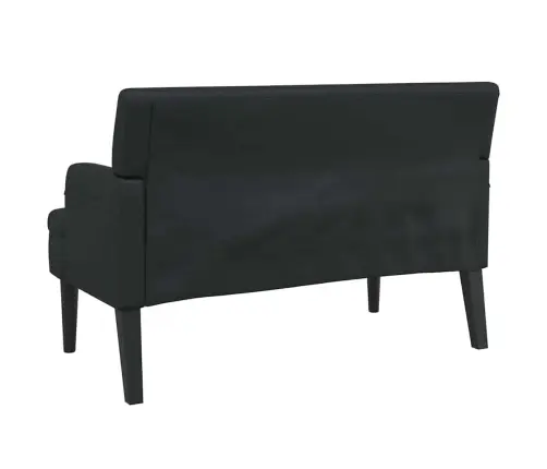 Sols Ar Atzveltni, Melns, 112X65,5X75 Cm, Mākslīgā Āda Vidaxl