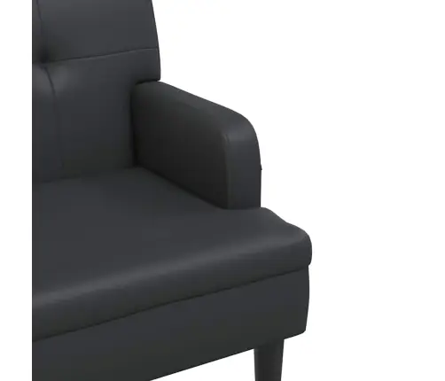 Sols Ar Atzveltni, Melns, 112X65,5X75 Cm, Mākslīgā Āda Vidaxl