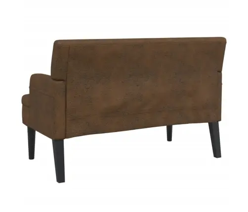 Sols Ar Atzveltni, Brūns, 112X65,5X75 Cm, Mākslīgā Zamšāda Vidaxl