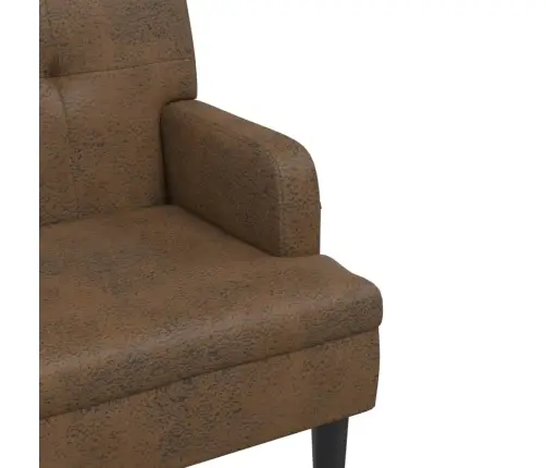 Sols Ar Atzveltni, Brūns, 112X65,5X75 Cm, Mākslīgā Zamšāda Vidaxl