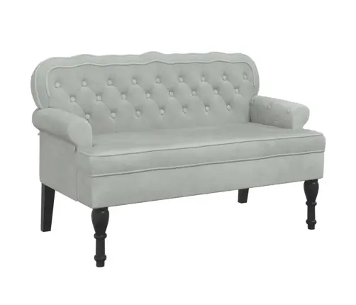 Suoliukas Su Atlošu, Šviesiai Pilkas, 119,5X64,5X75 cm Aksomas