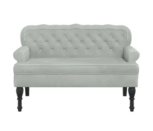 Suoliukas Su Atlošu, Šviesiai Pilkas, 119,5X64,5X75 cm Aksomas