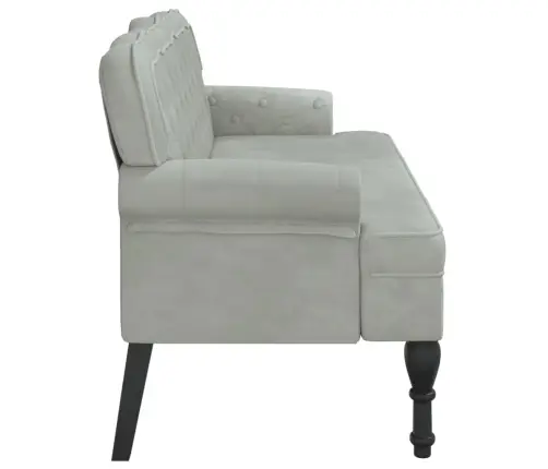 Suoliukas Su Atlošu, Šviesiai Pilkas, 119,5X64,5X75 cm Aksomas