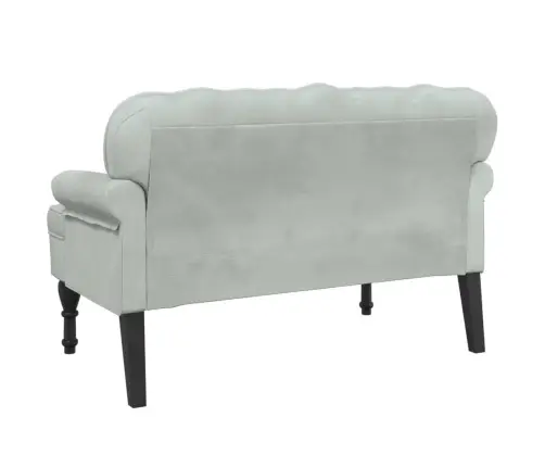 Suoliukas Su Atlošu, Šviesiai Pilkas, 119,5X64,5X75 cm Aksomas