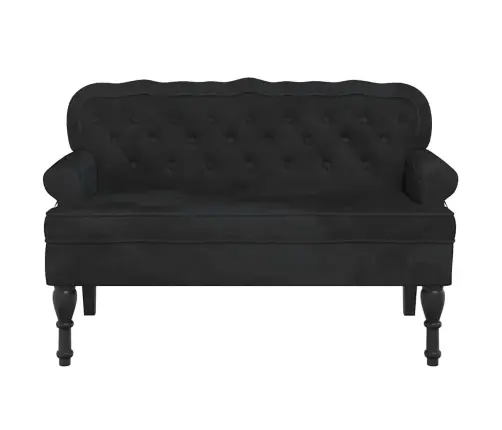 Suoliukas Su Atlošu, Juodas, 119,5X64,5X75 cm Aksomas