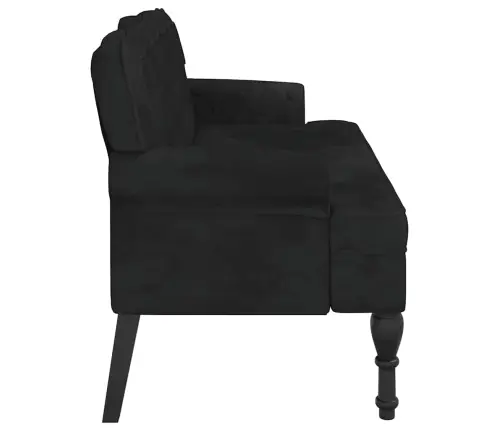 Suoliukas Su Atlošu, Juodas, 119,5X64,5X75 cm Aksomas