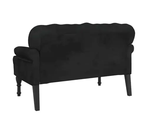 Suoliukas Su Atlošu, Juodas, 119,5X64,5X75 cm Aksomas