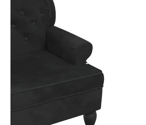 Suoliukas Su Atlošu, Juodas, 119,5X64,5X75 cm Aksomas