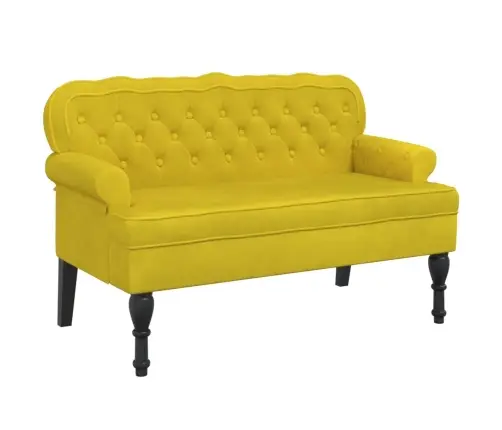 Sols Ar Atzveltni, Dzeltens, 119,5X64,5X75 Cm, Samts Vidaxl